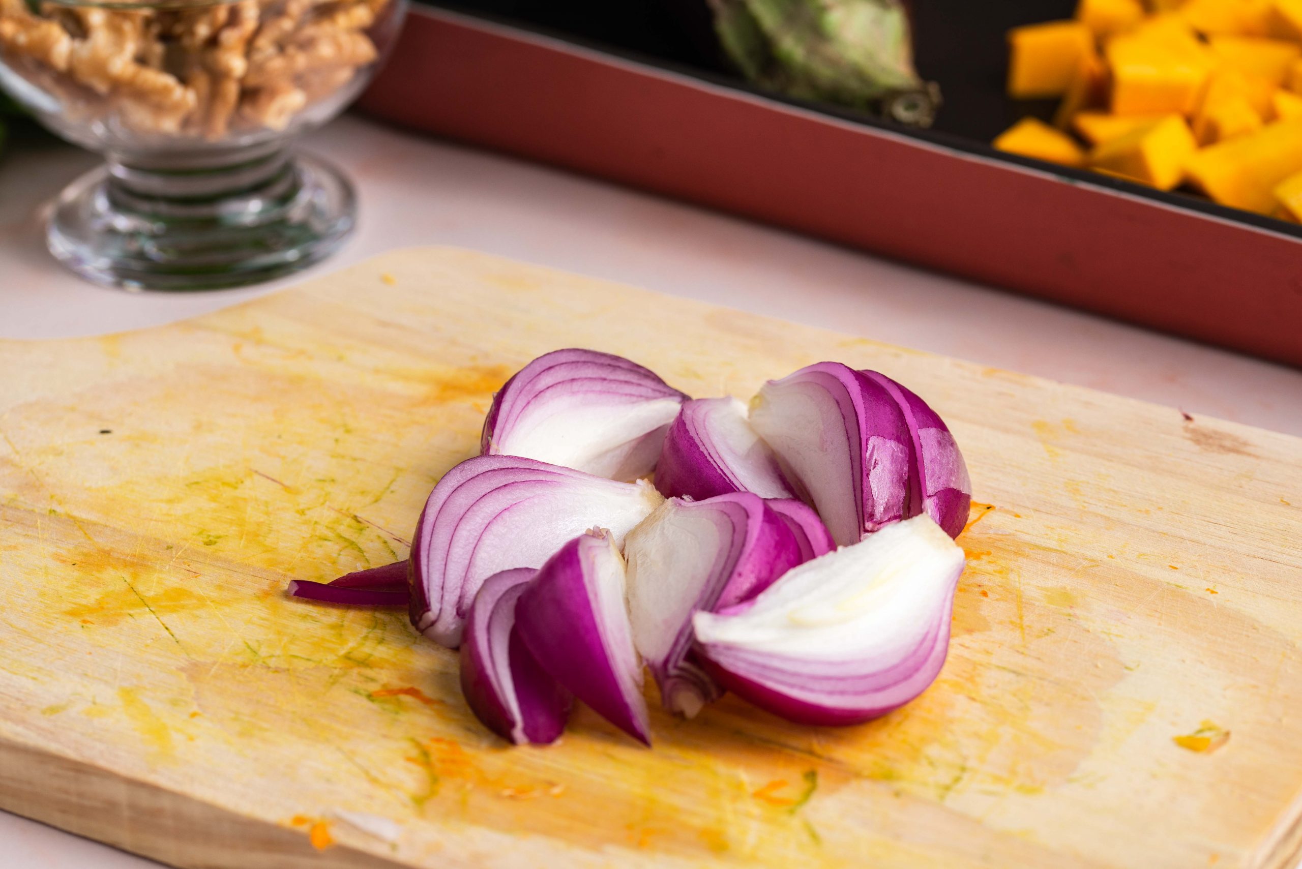 red onion quartered