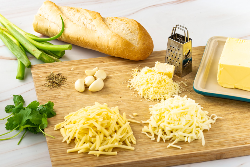ingredients to make italian style garlic bread