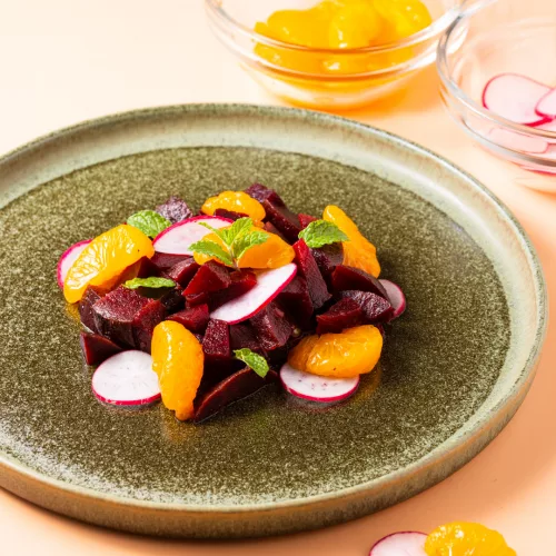 beet and orange salad on a plate