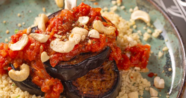 Grilled Eggplant and Mediterranean Couscous